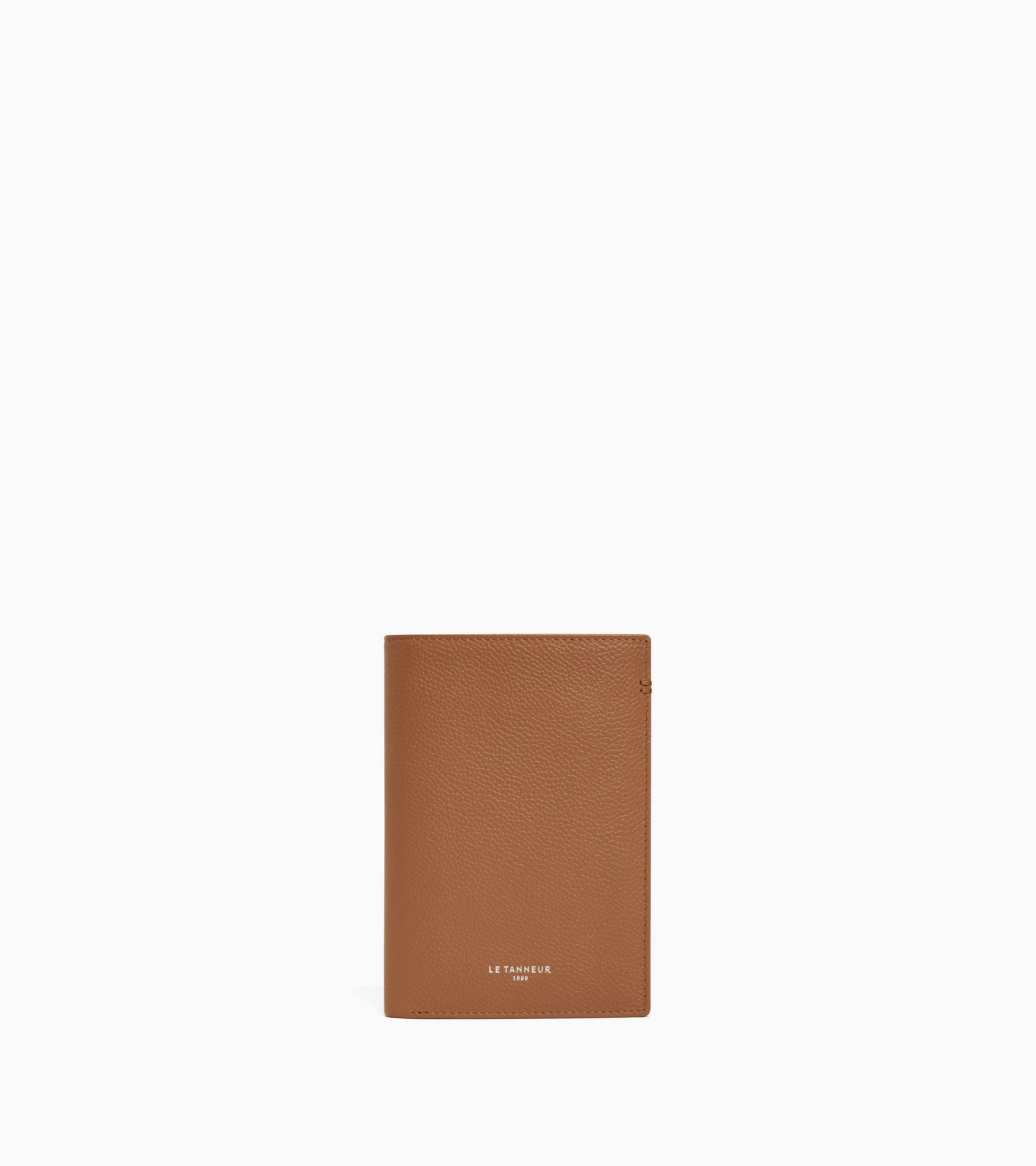 Mittelgroße Bifold-Brieftasche im Hochformat mit Reißverschluss Lucien aus genarbtem Leder