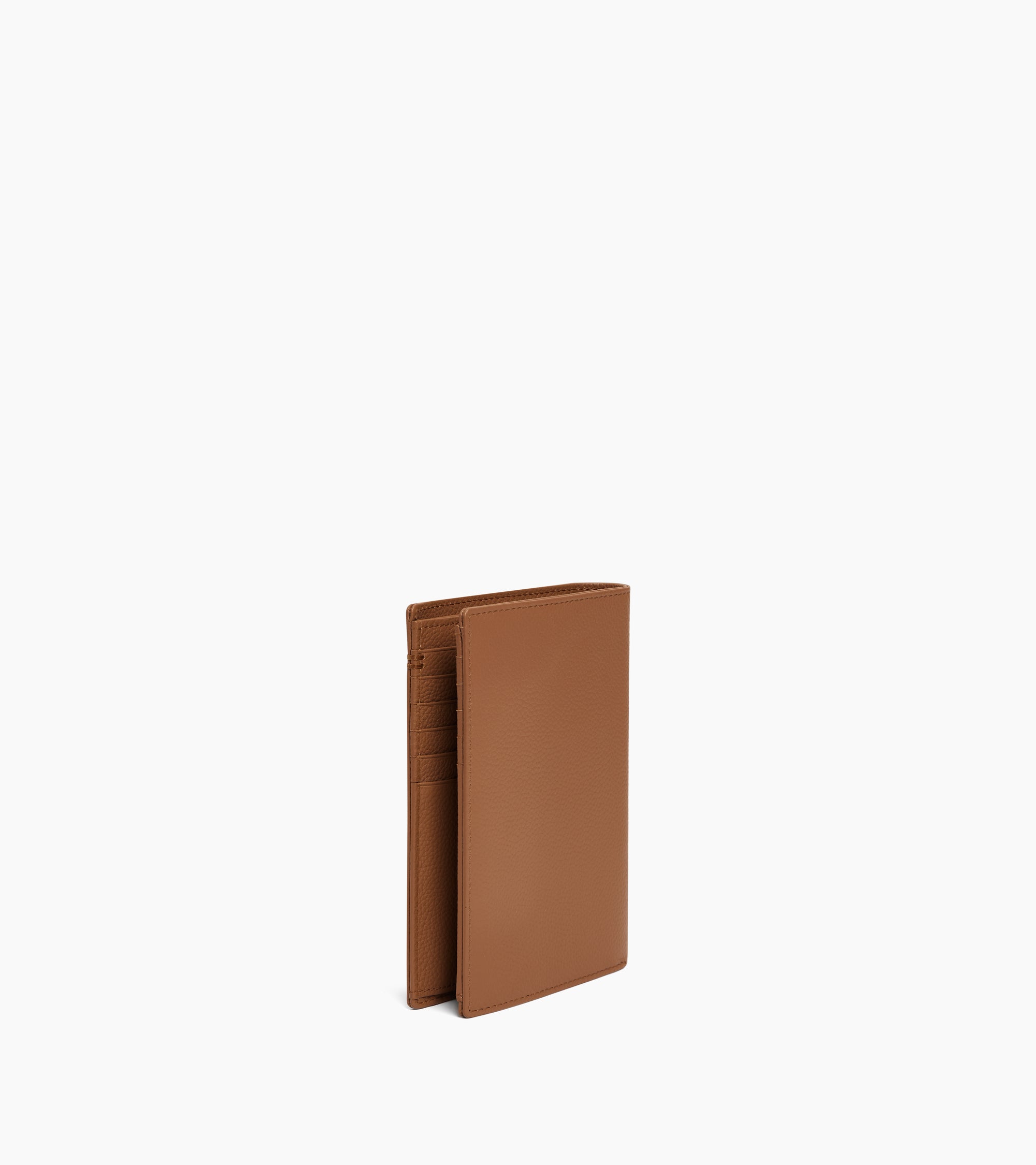 Mittelgroße Bifold-Brieftasche im Hochformat mit Reißverschluss Lucien aus genarbtem Leder