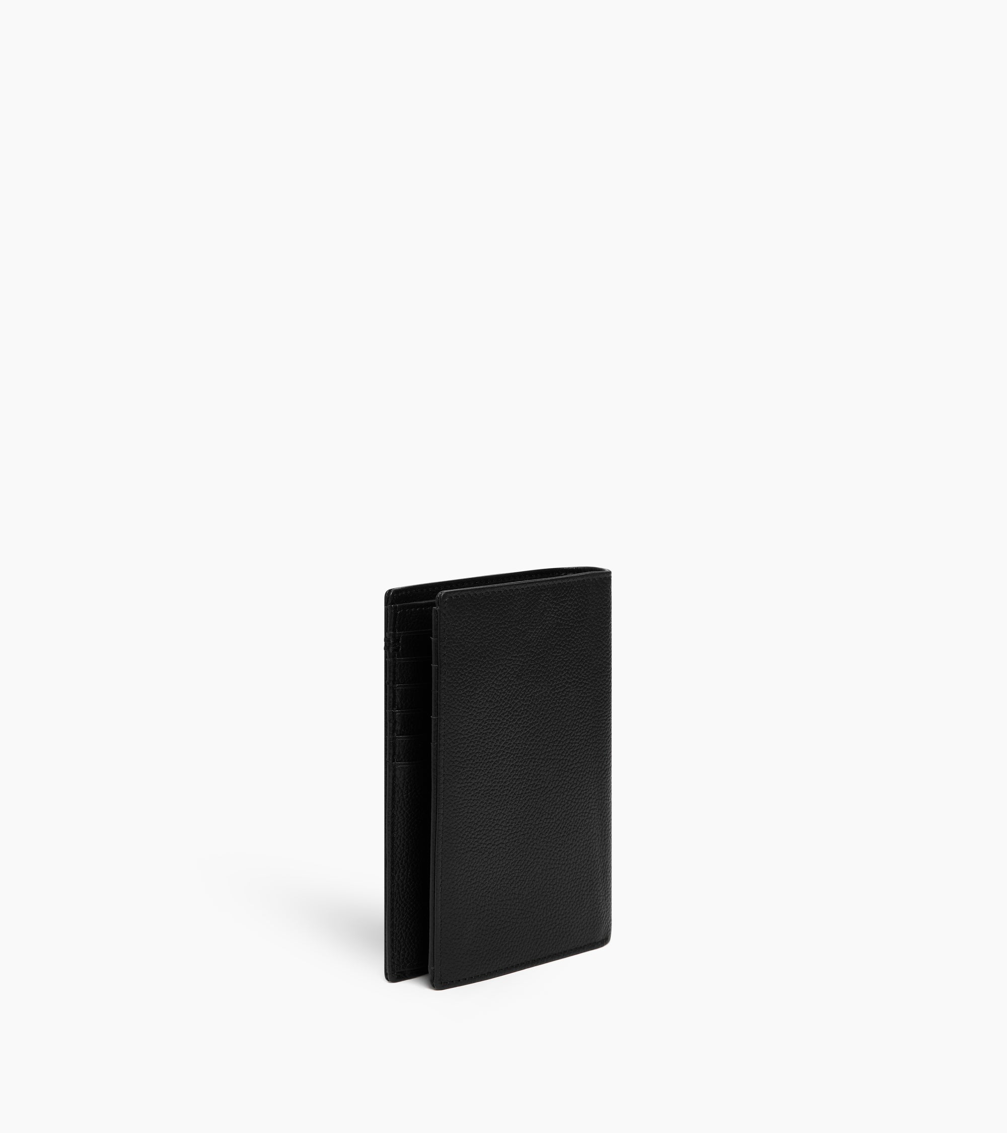 Mittelgroße Bifold-Brieftasche im Hochformat mit Reißverschluss Lucien aus genarbtem Leder
