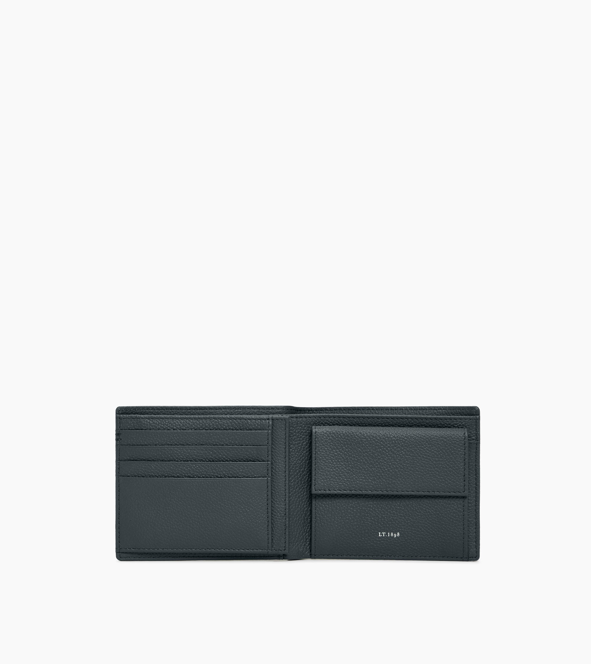 Lucien グレインレザー フラップ付き 二つ折り財布