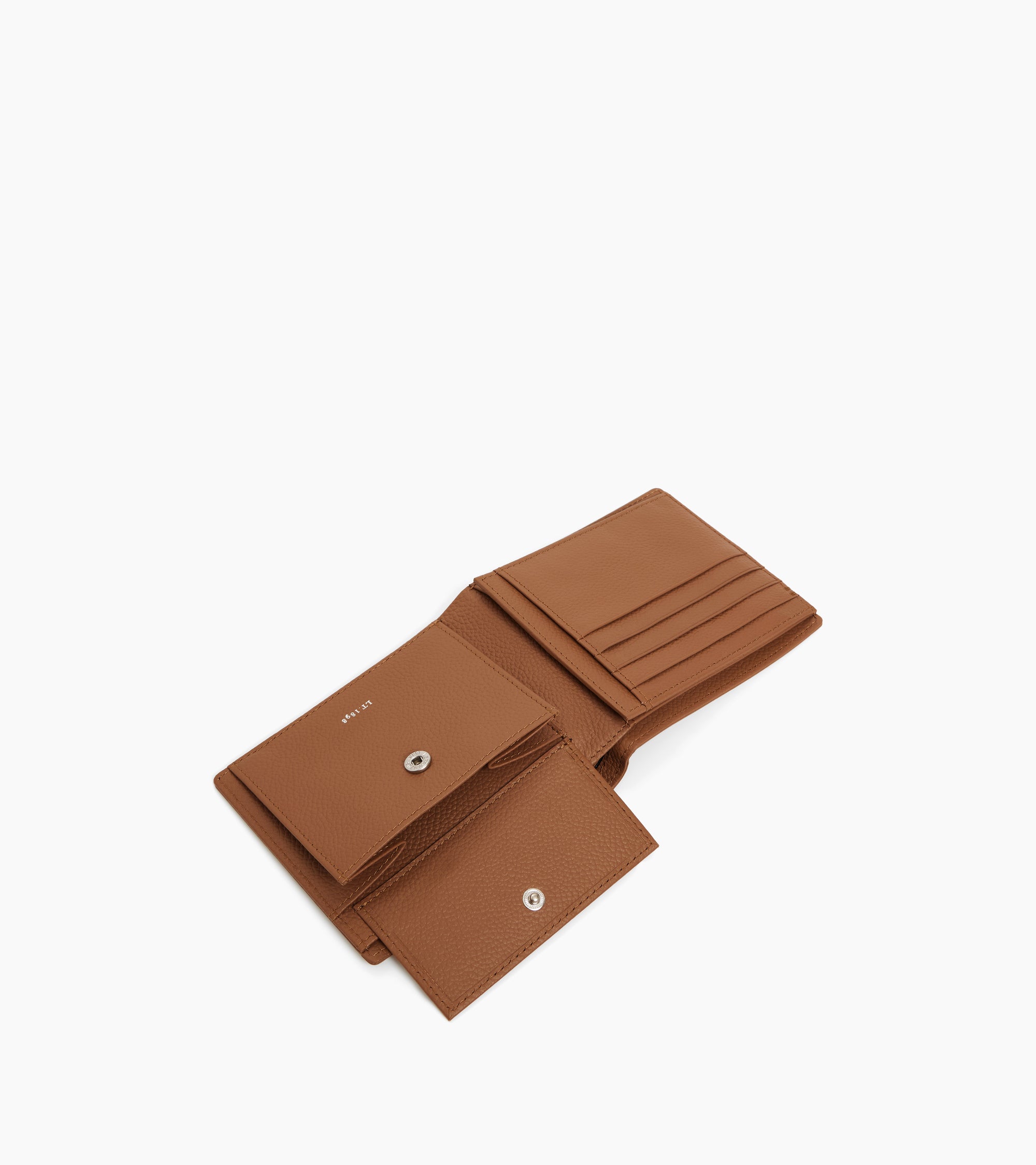 Bifold-Brieftasche mit Klappe Lucien aus genarbtem Leder