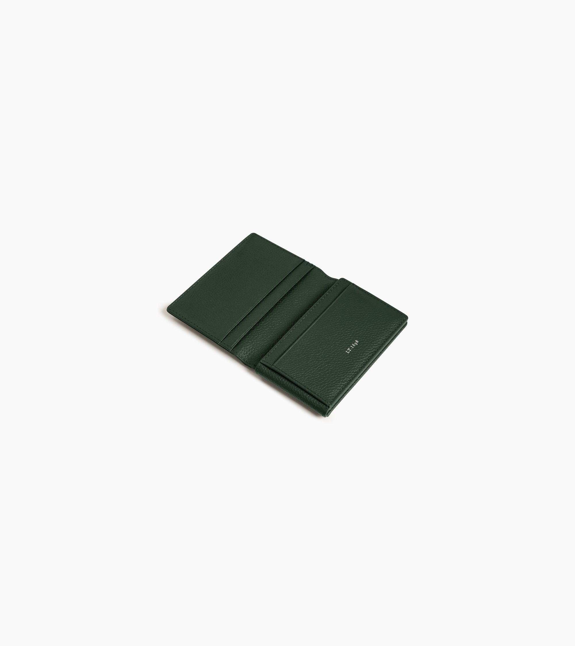 Lucien グレインレザー 横型 二つ折りカードケース