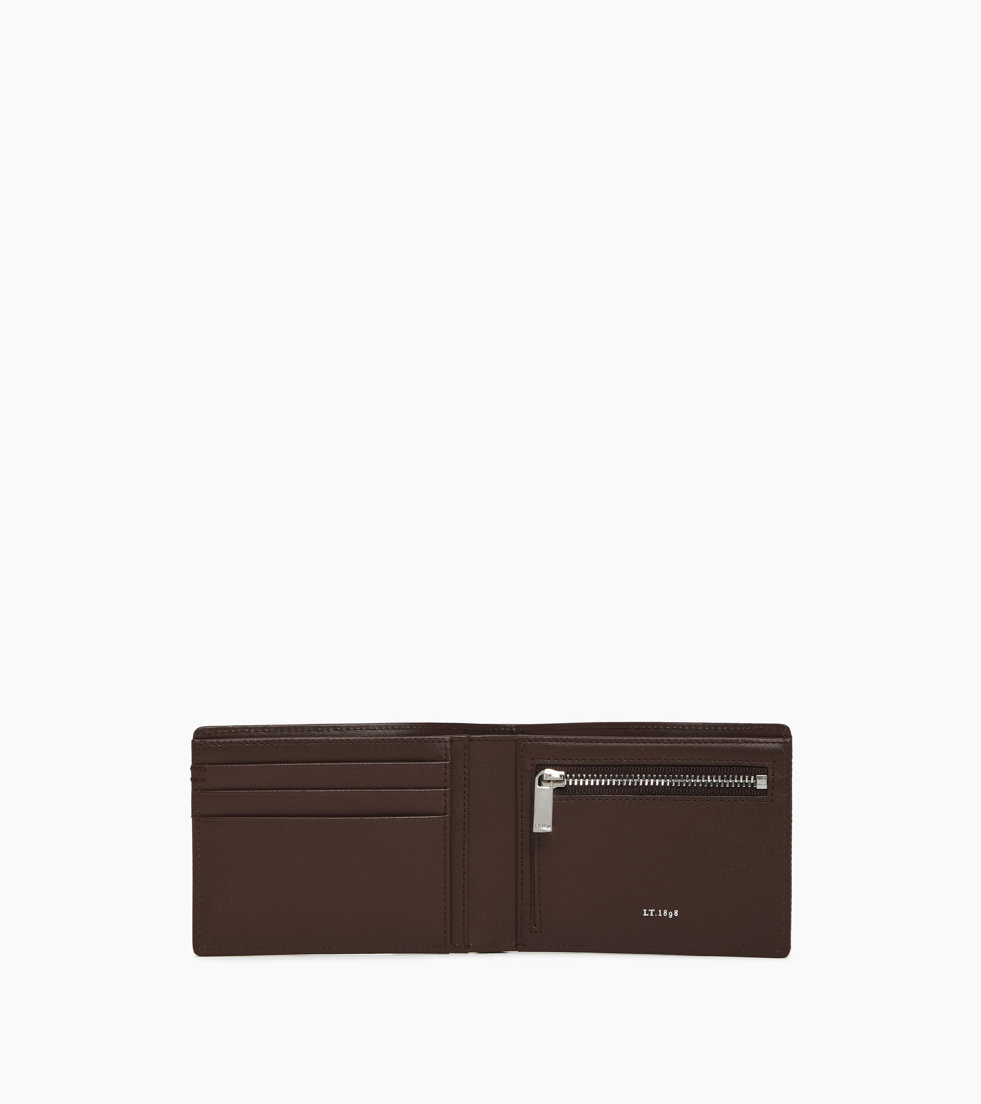 Brieftasche im Querformat mit Reißverschluss Lucien aus Leder mit T-Signatur