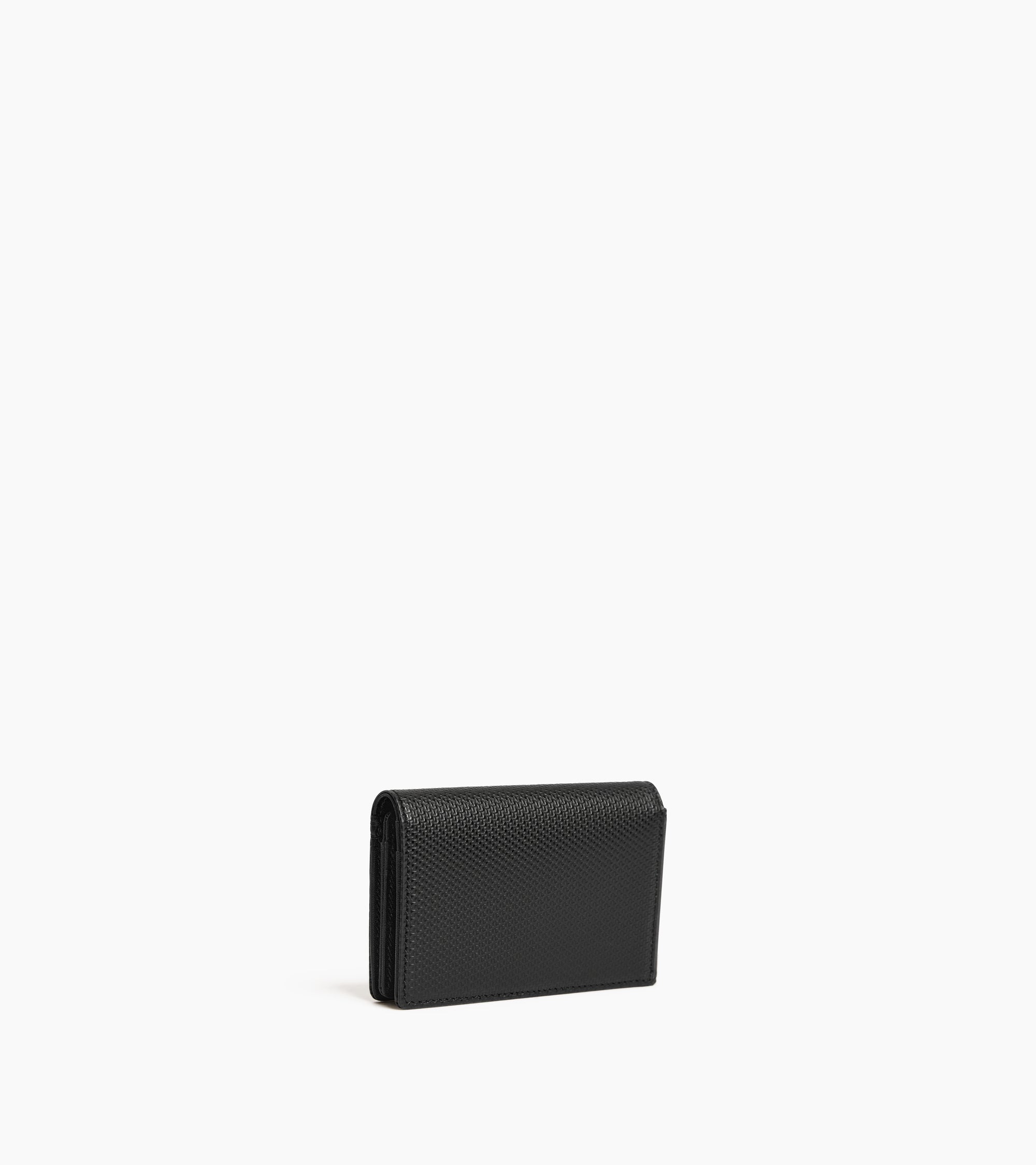 Bifold-Kartenetui im Querformat Lucien aus Leder mit T-Signatur