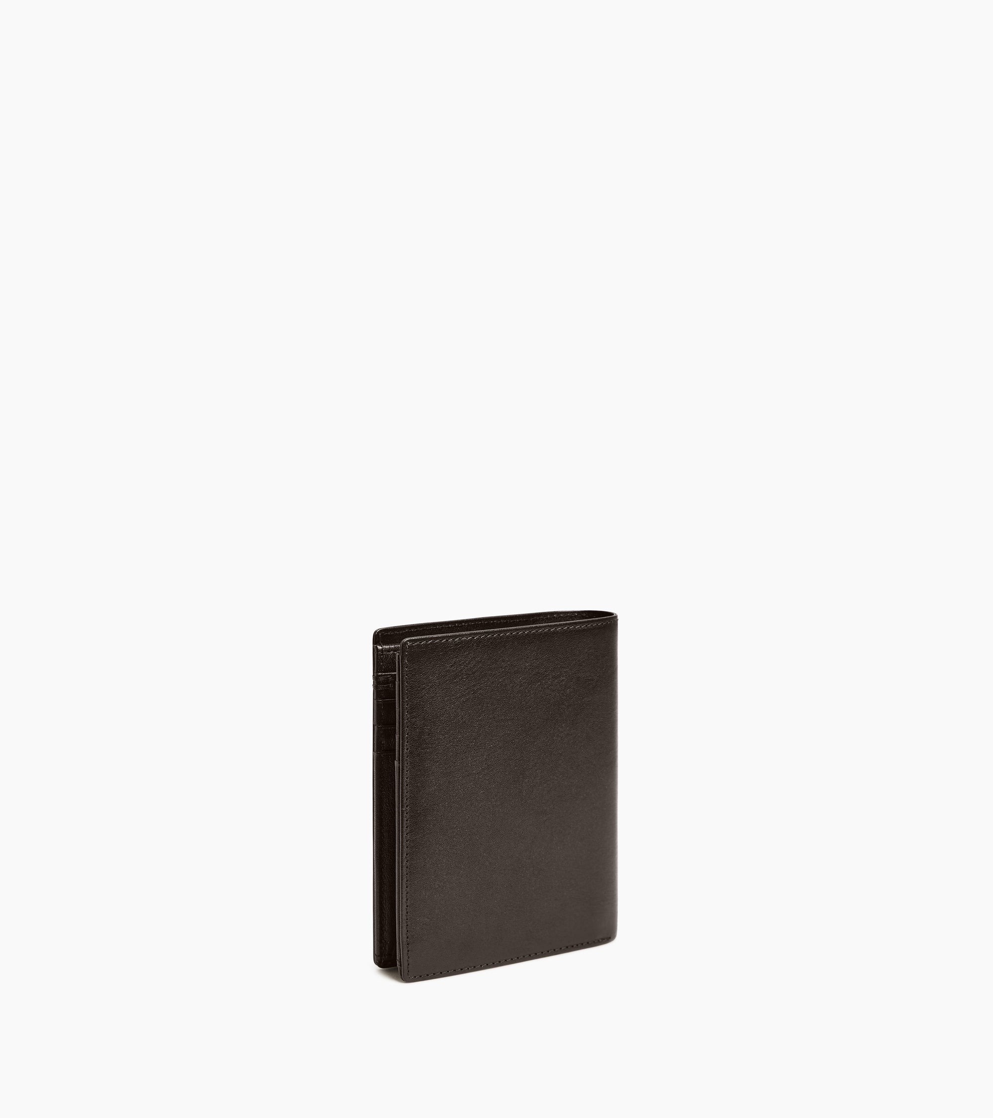Mittelgroße Bifold-Brieftasche im Hochformat mit Reißverschluss Lucien aus geöltem Leder