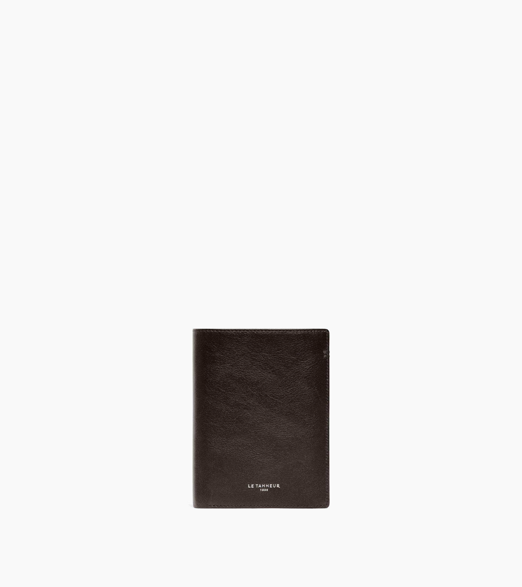 Große Bifold-Brieftasche im Hochformat mit Reißverschluss Lucien aus geöltem Leder