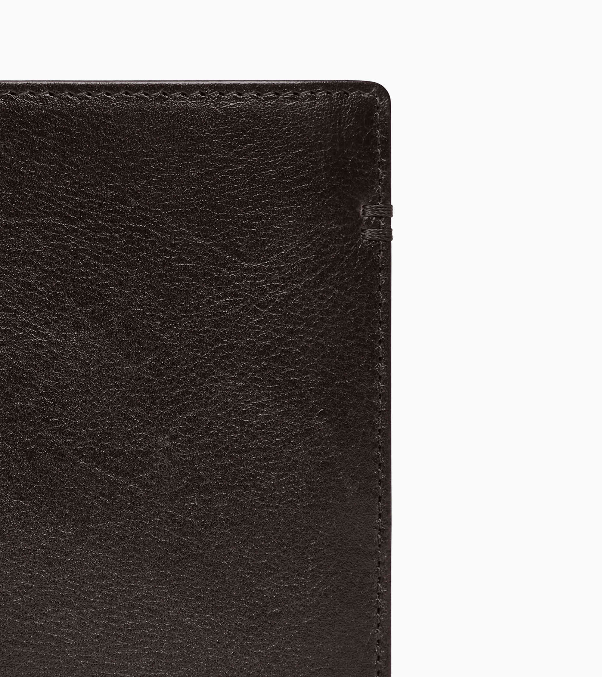 Große Bifold-Brieftasche im Hochformat mit Reißverschluss Lucien aus geöltem Leder