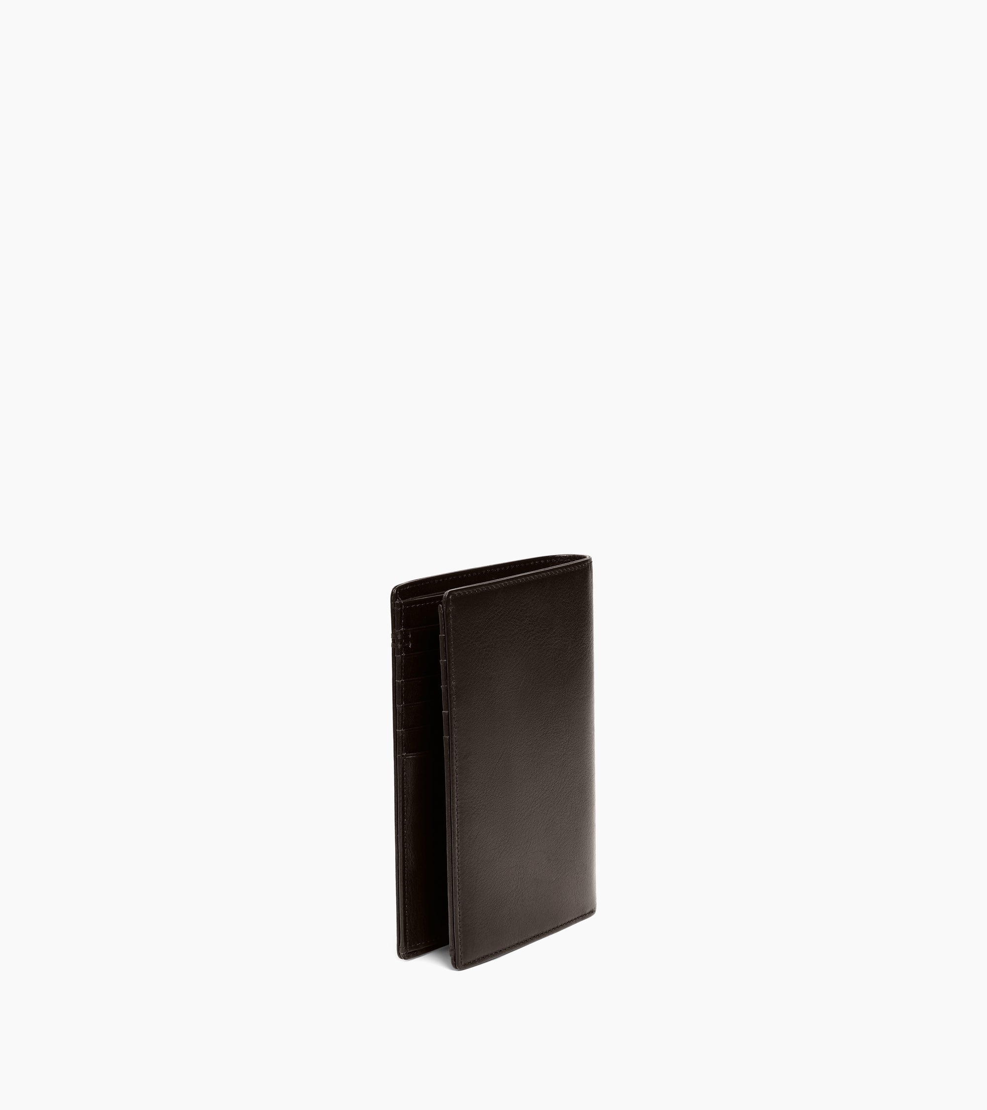 Große Bifold-Brieftasche im Hochformat mit Reißverschluss Lucien aus geöltem Leder