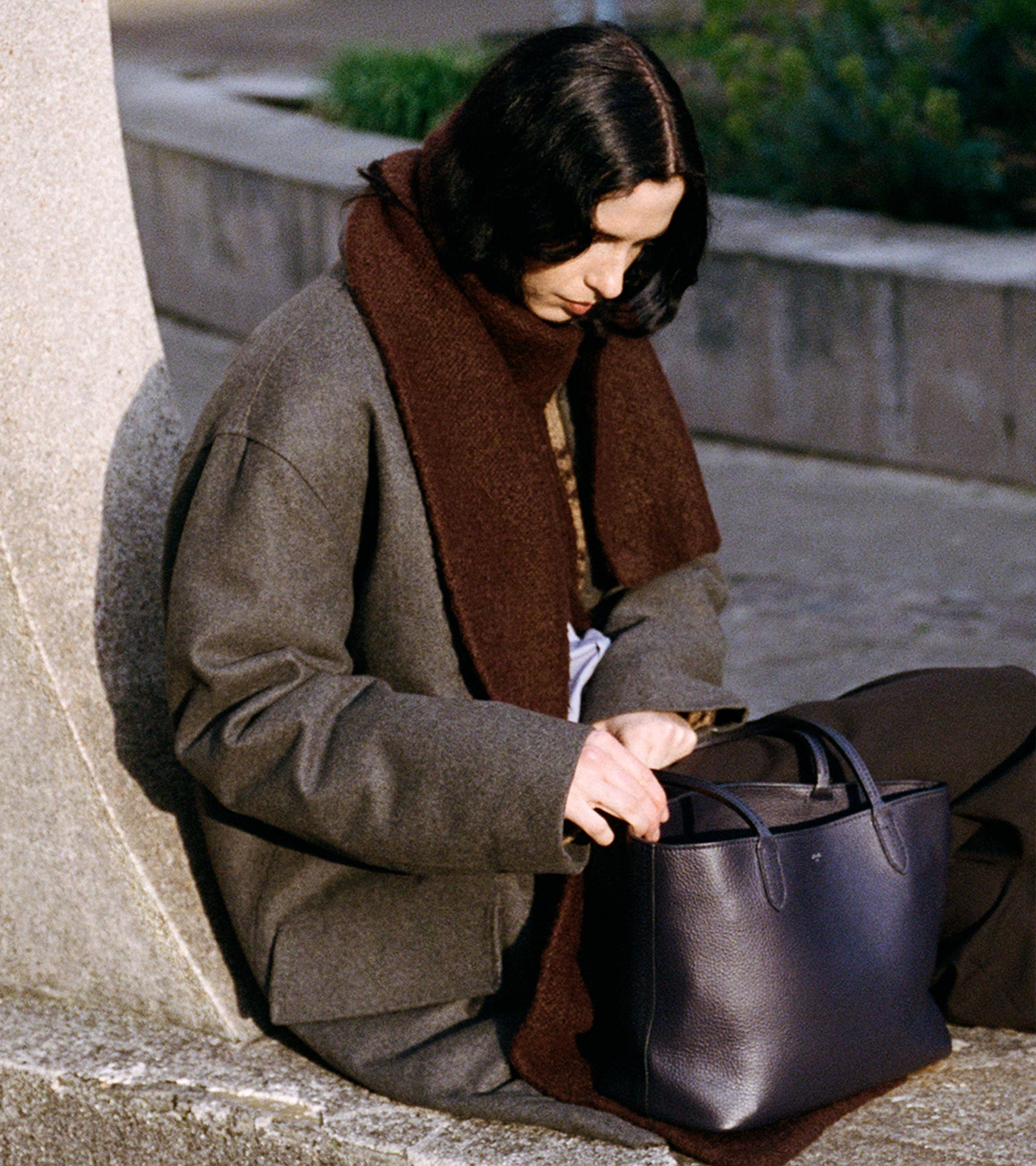 Bolso cabás pequeño Louise de piel texturizada