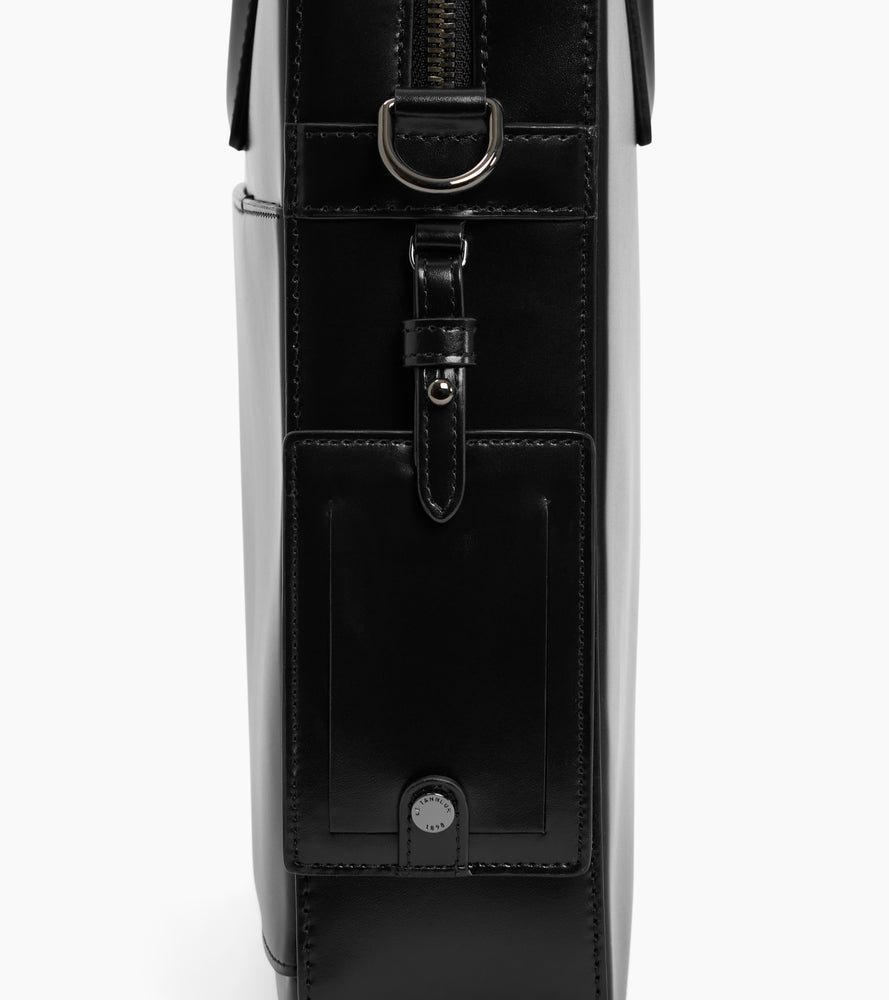 Portadocumentos 15" de piel lisa efecto box Emile