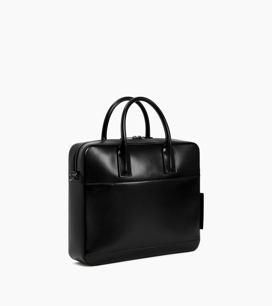 Portadocumentos 15" de piel lisa efecto box Emile