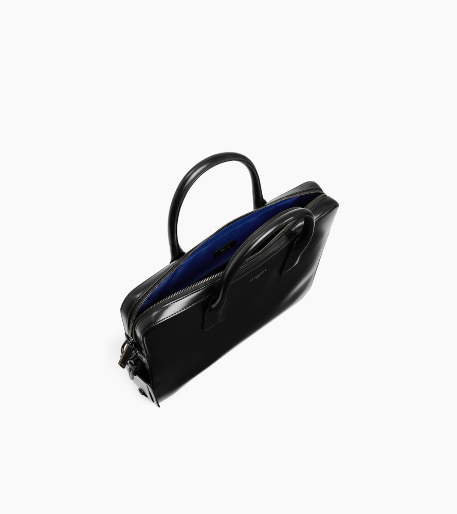 Portadocumentos slim 14" de piel lisa efecto box Emile