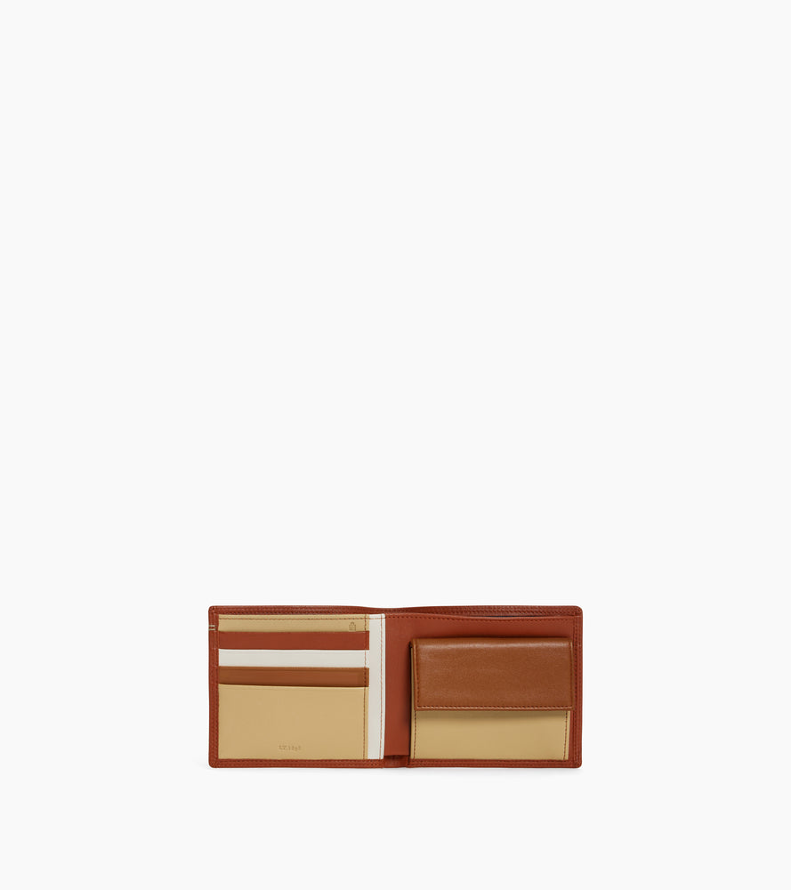 Cartera con solapa de 2 secciones Martin de piel lisa