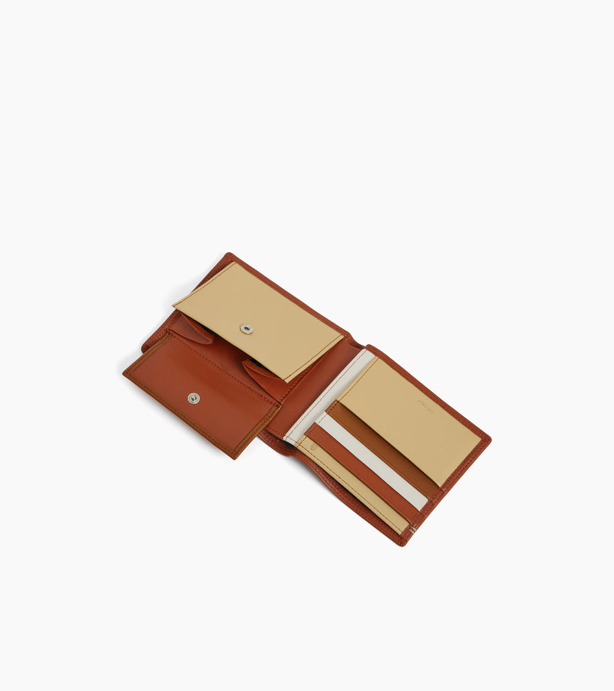 Cartera con solapa de 2 secciones Martin de piel lisa