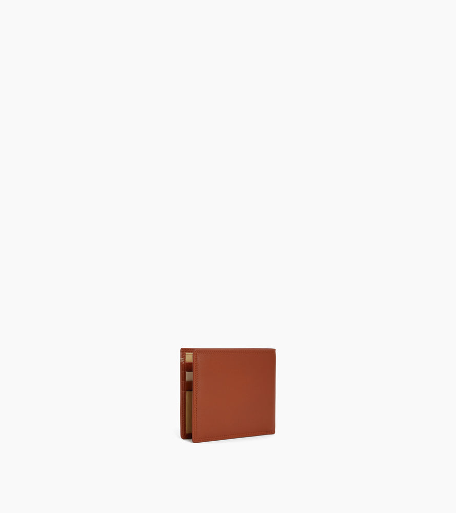 Cartera con solapa de 2 secciones Martin de piel lisa
