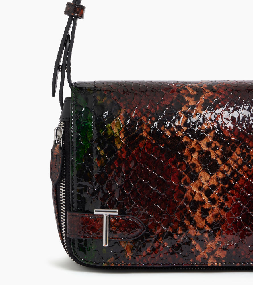 Bolso bandolera pequeño Simone de piel texturizada efecto pitón