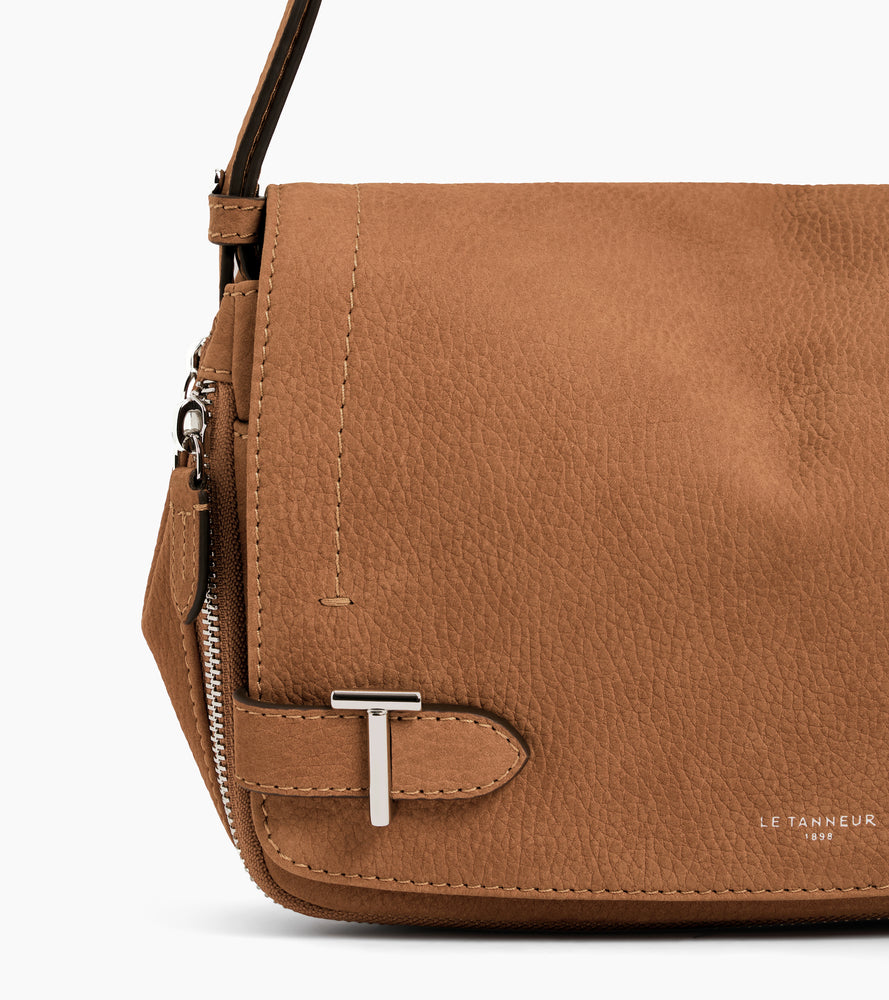 Bolso bandolera pequeño Simone de piel nobuck texturizada