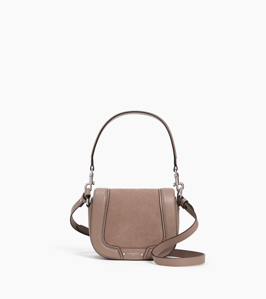 bolso bandolera pequeño de piel texturizada y nobuk