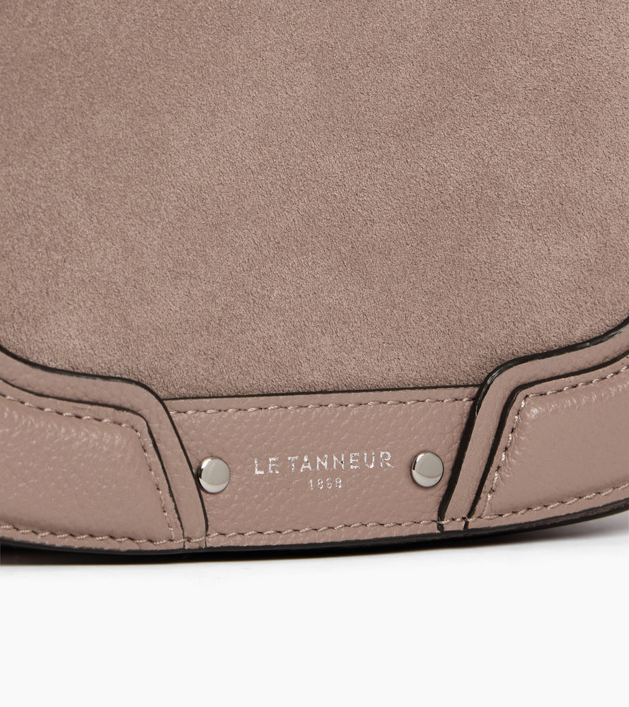 bolso bandolera pequeño de piel texturizada y nobuk