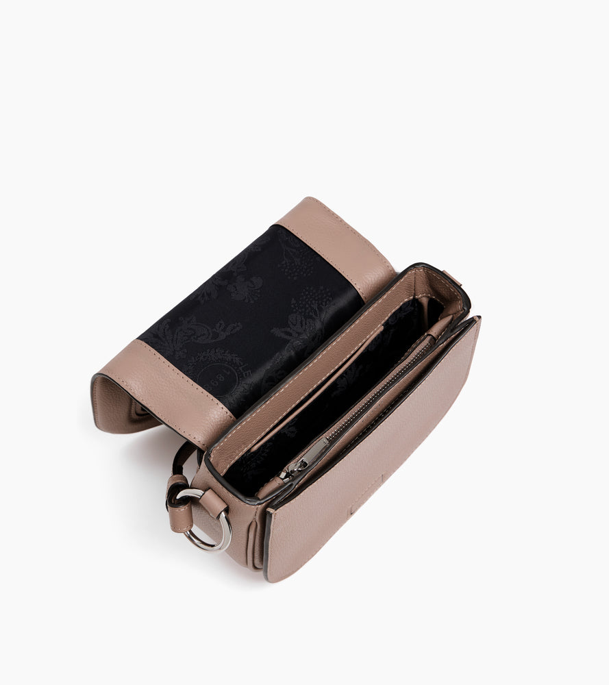 bolso bandolera pequeño de piel texturizada y nobuk