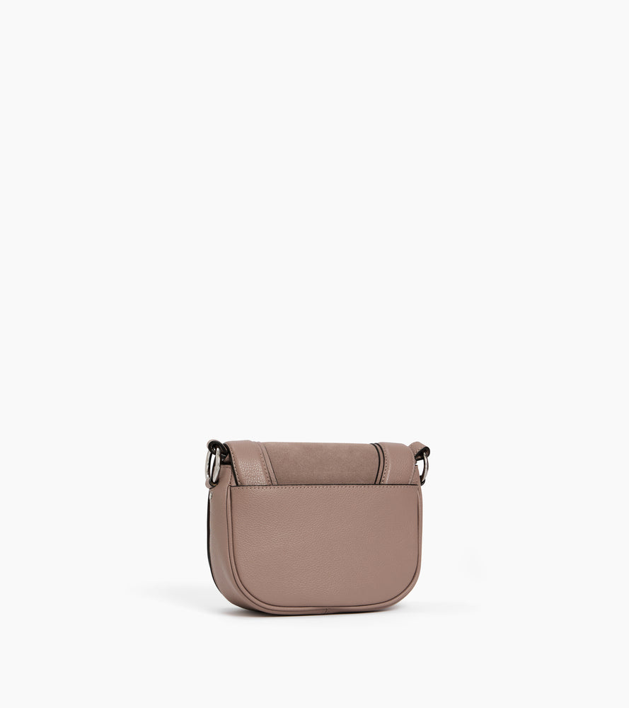 bolso bandolera pequeño de piel texturizada y nobuk