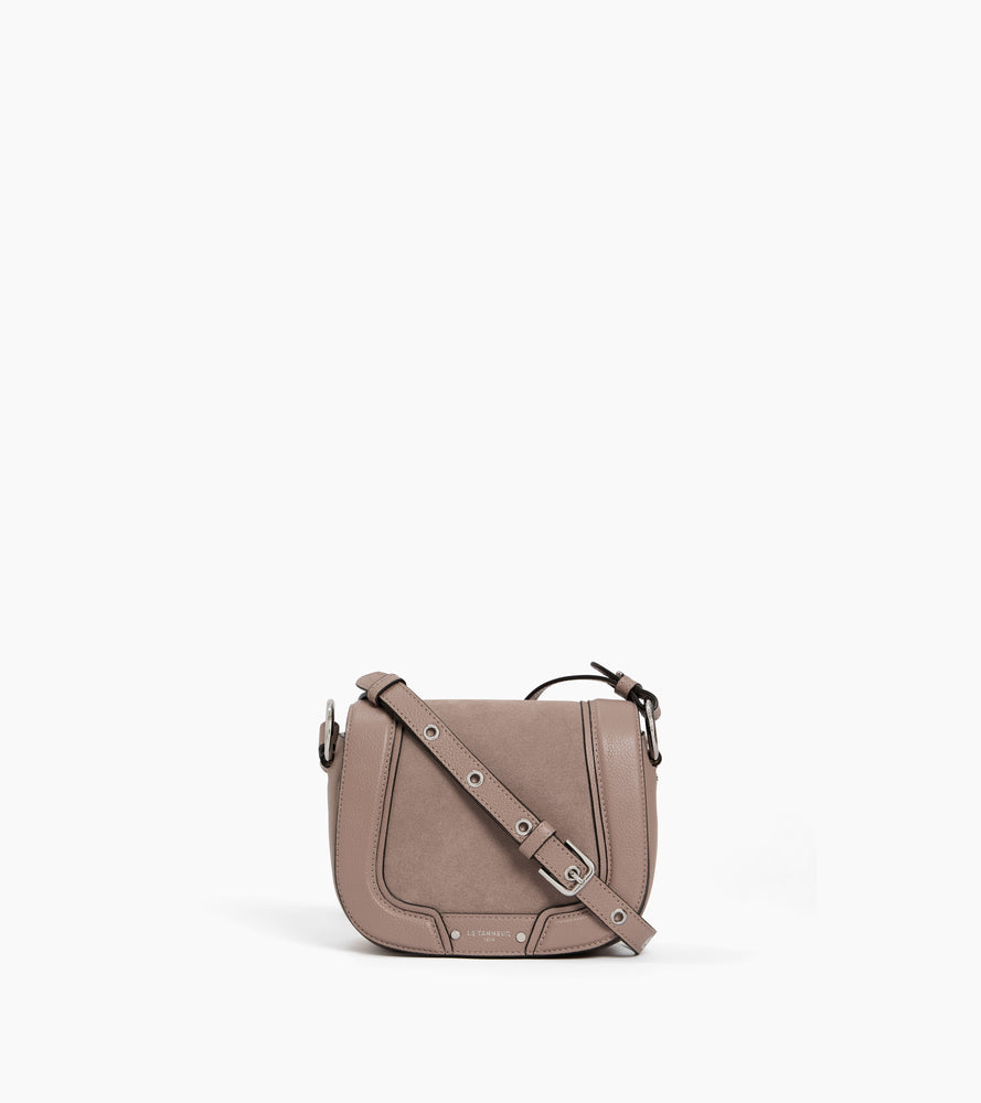 bolso bandolera pequeño de piel texturizada y nobuk