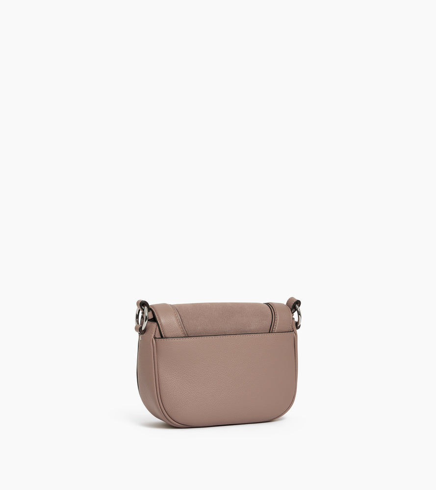bolso bandolera mediano modelo de piel texturizada y nobuk