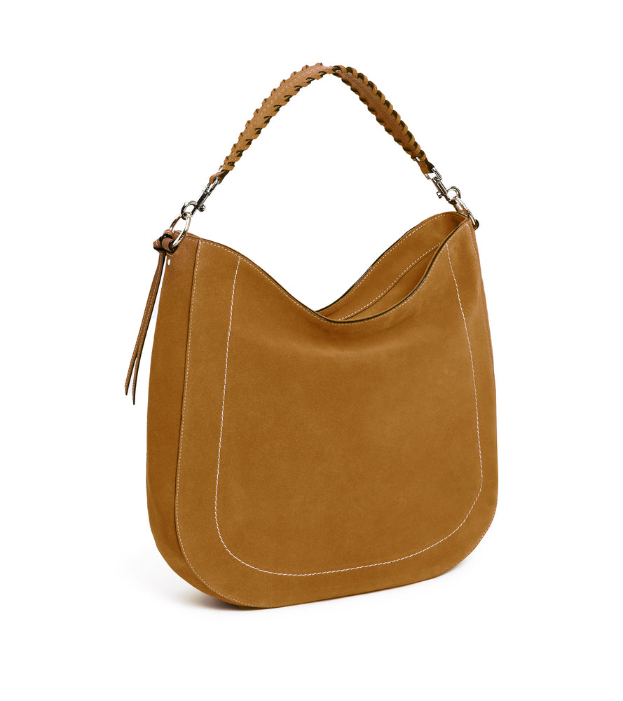 Bolso hobo mediano de piel texturizada y nobuck Ella