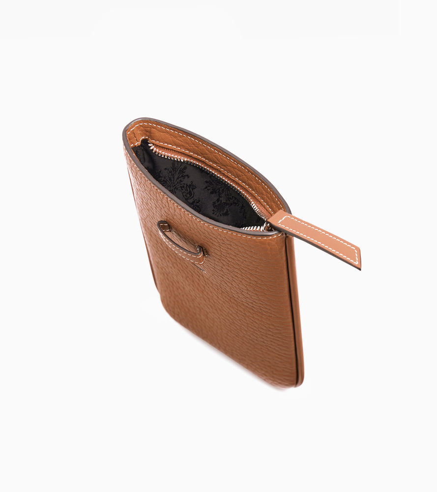 Funda de móvil Noah de cuero granulado de búfalo y cuero liso