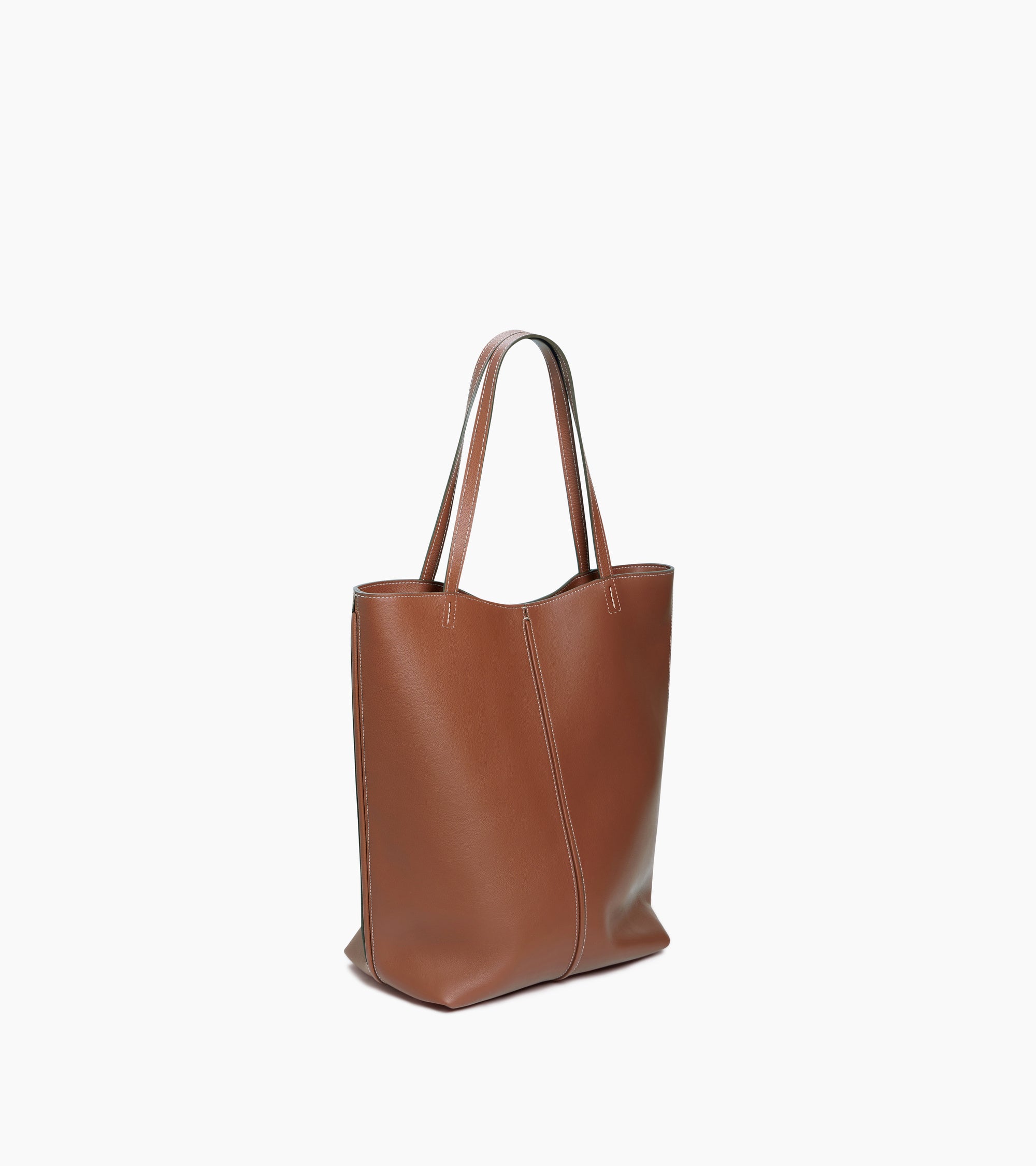Mittelgroße Cabas-Tasche Hortense aus doppelseitig genarbtem Leder