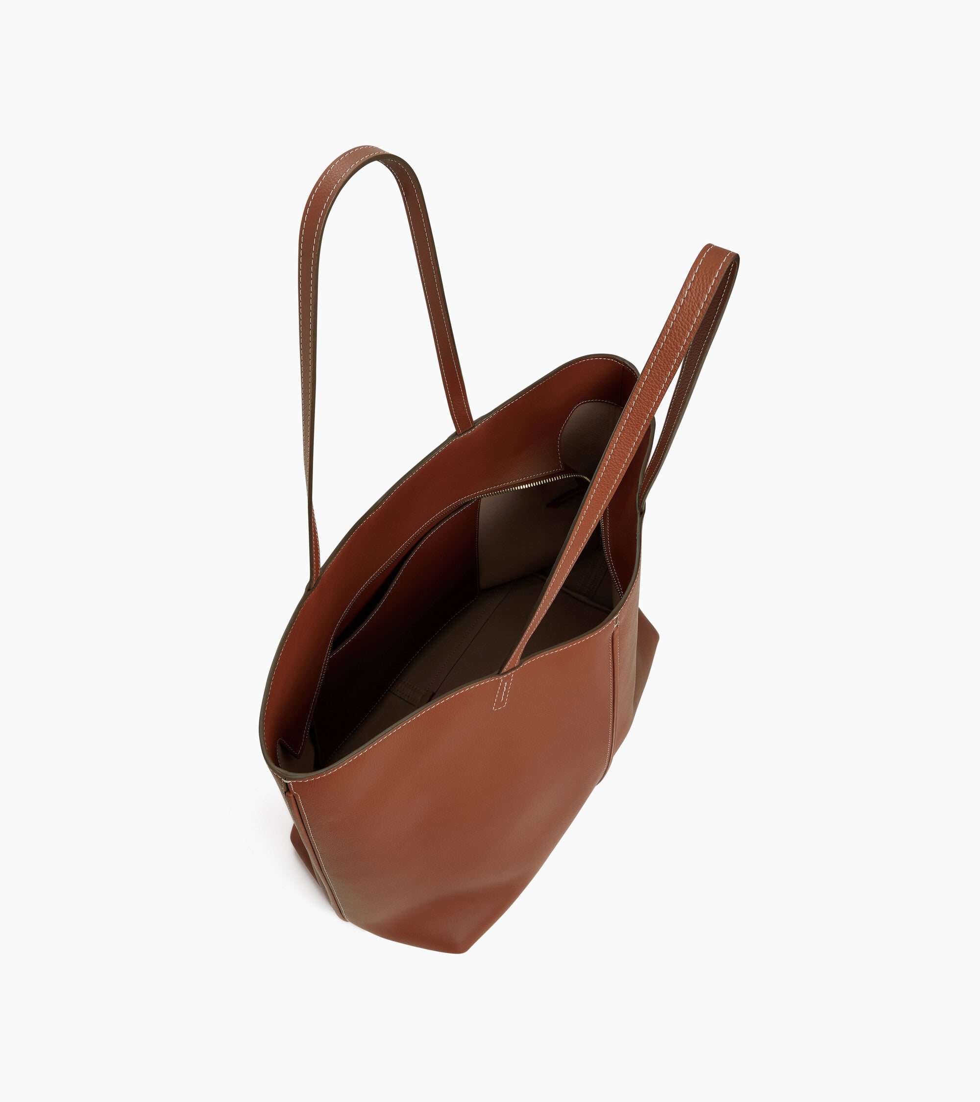 Große Cabas-Tasche Hortense aus doppelseitig genarbtem Leder