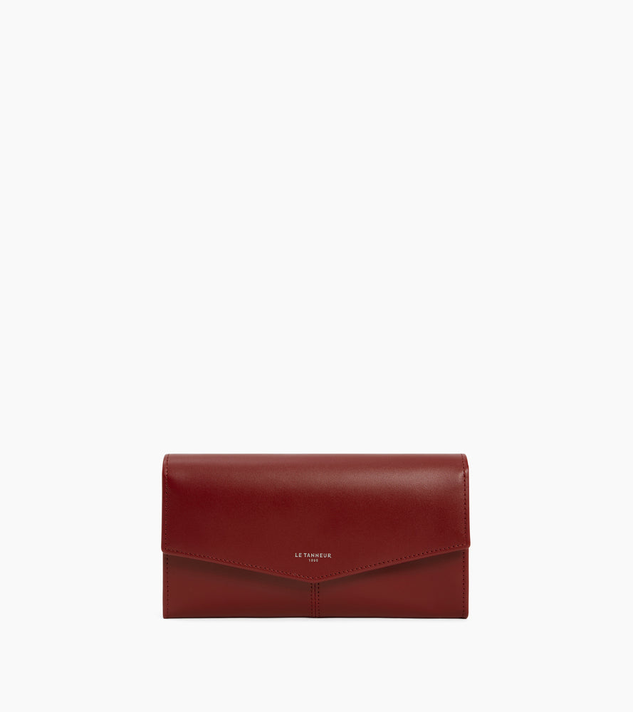 Gran billetera Charlotte en cuero liso