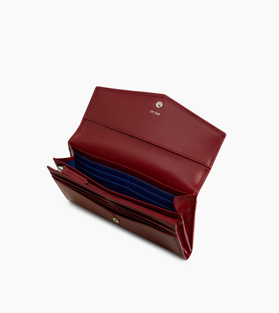 Gran billetera Charlotte en cuero liso