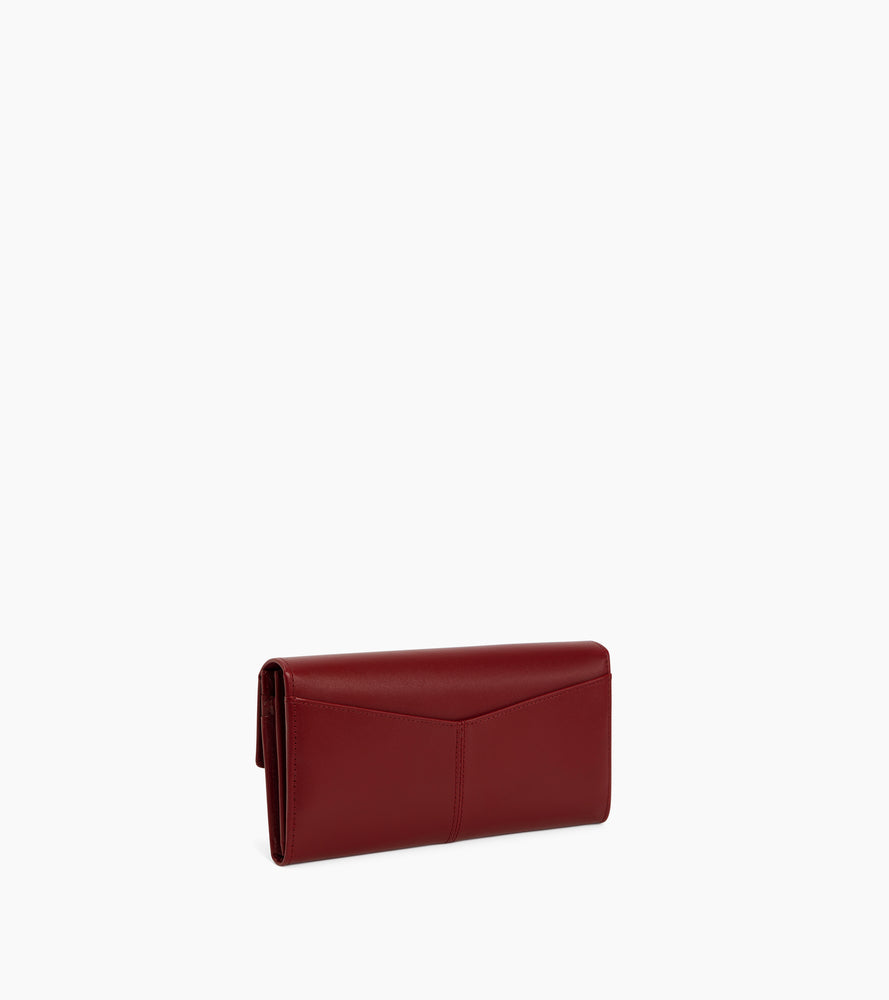 Gran billetera Charlotte en cuero liso