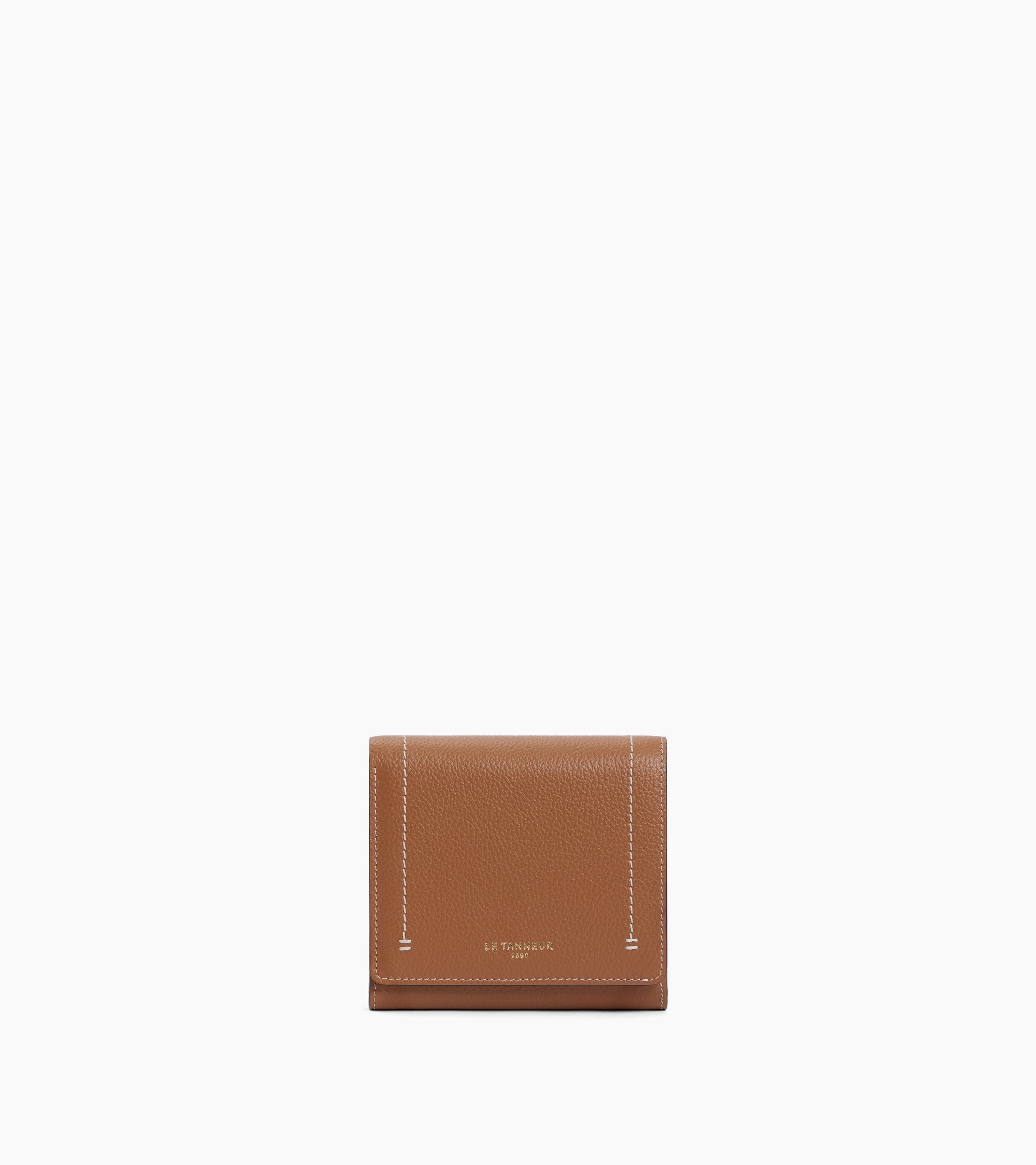 Kleine Brieftasche mit Klappe Louison aus genarbtem Leder