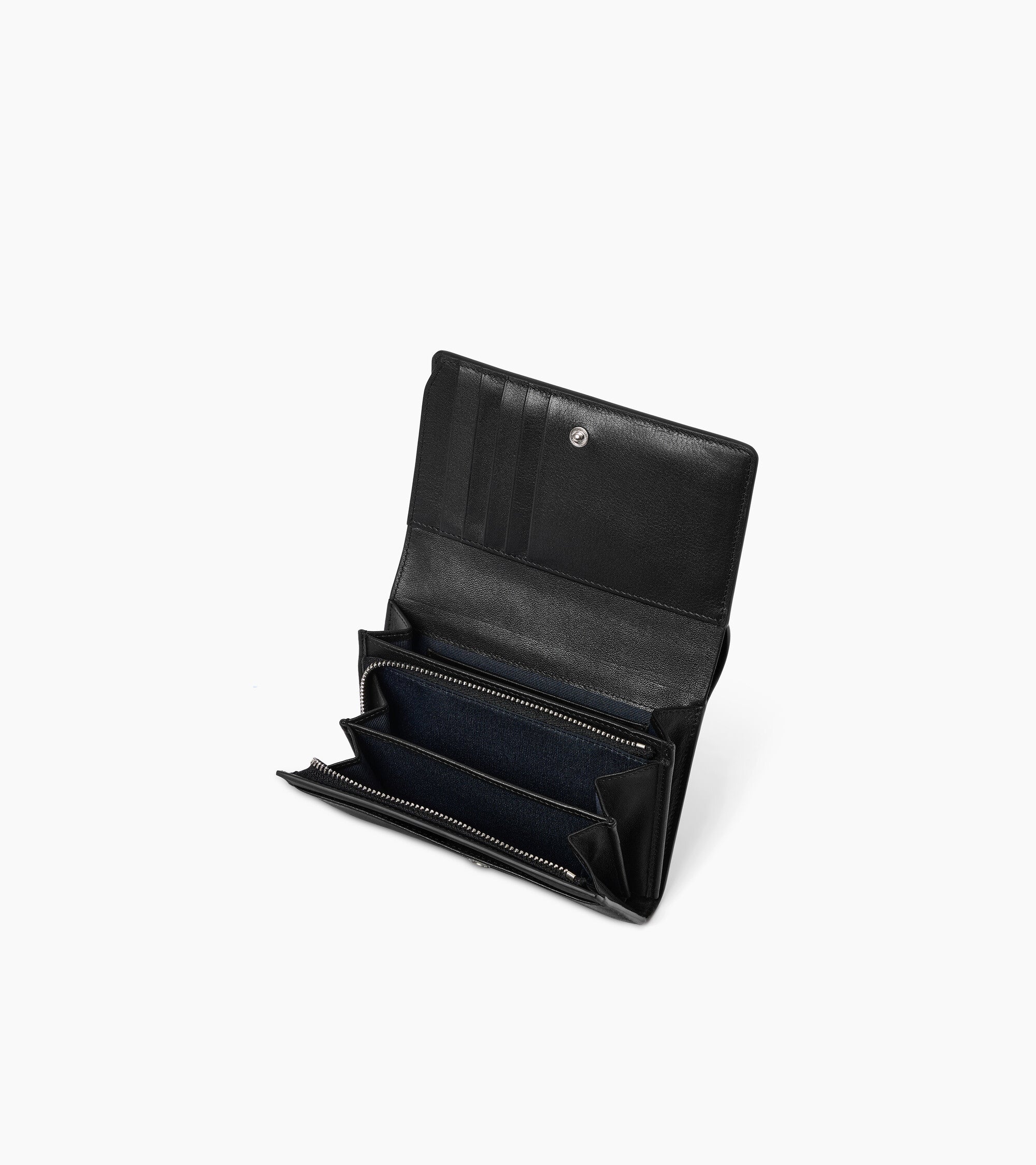 Mittelgroße Brieftasche mit Klappe Louison aus Glattleder