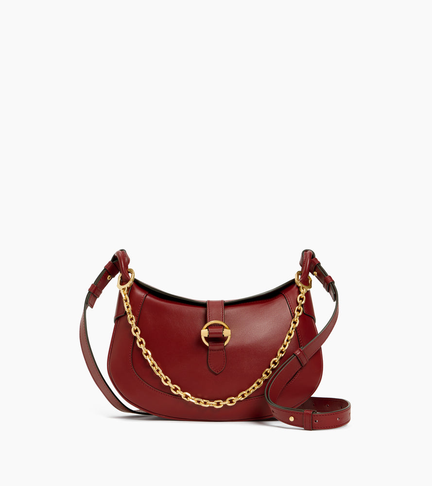 Bolso bandolera pequeño Pia de cuero liso