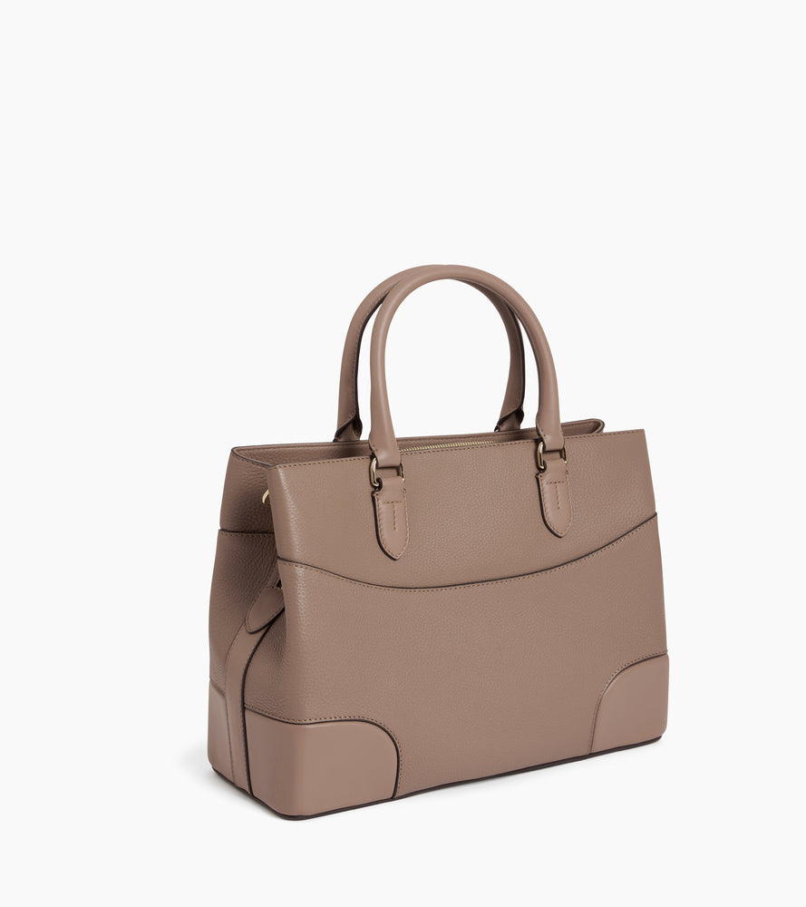 bolso grande de cuero granulado y liso