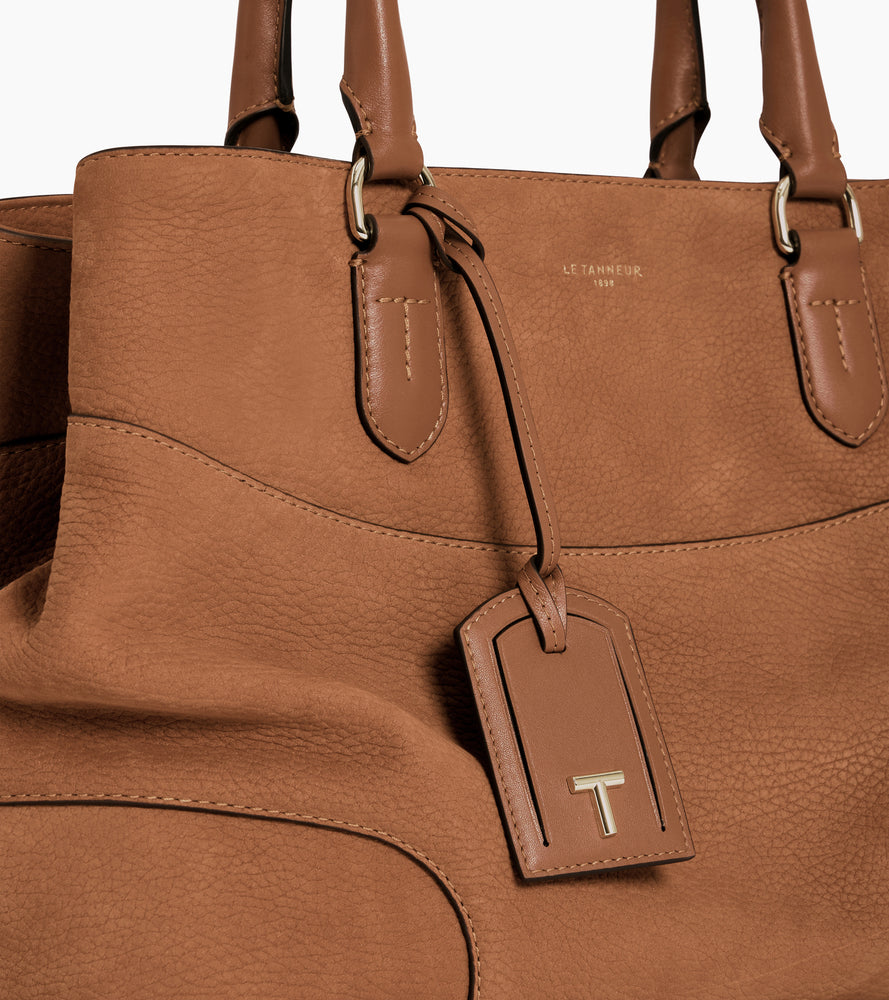 Bolso grande Romy de cuero nobuck granulado