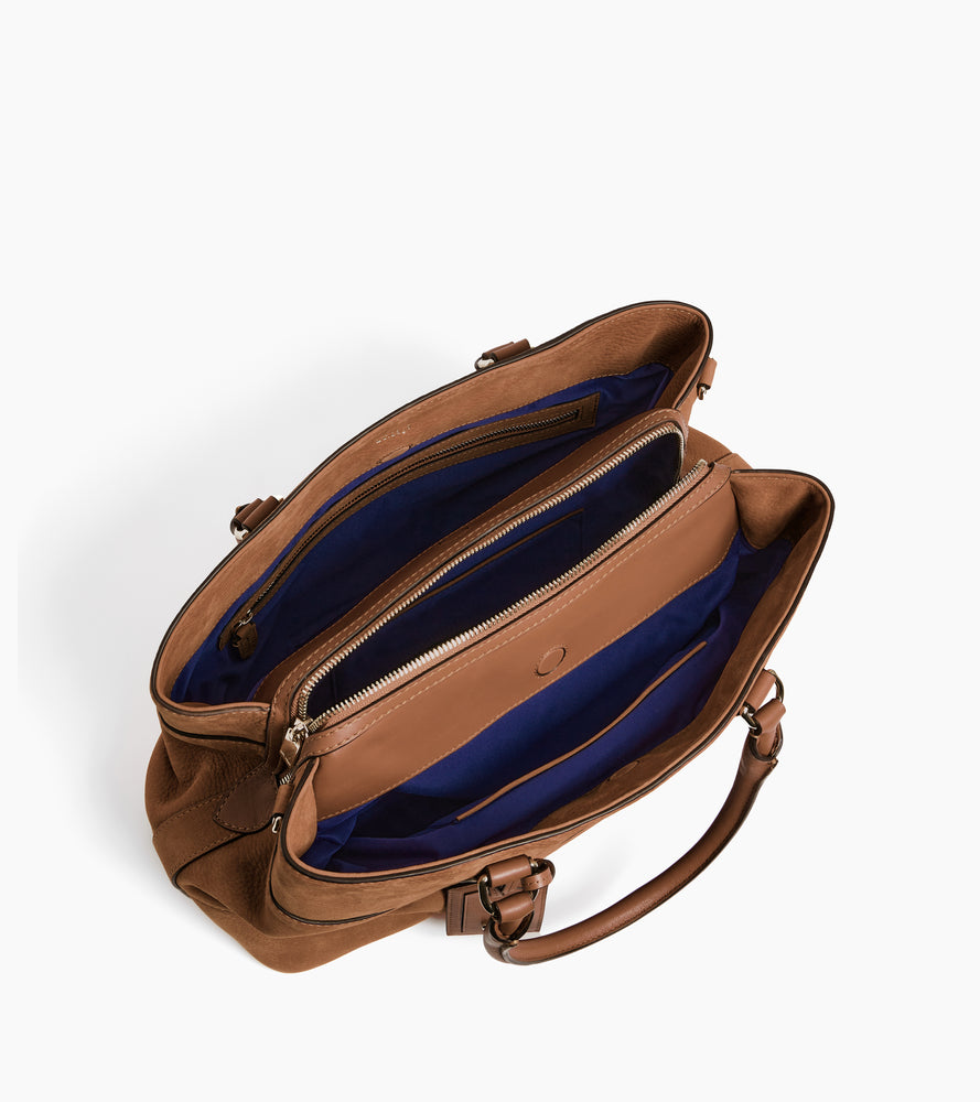 Bolso grande Romy de cuero nobuck granulado