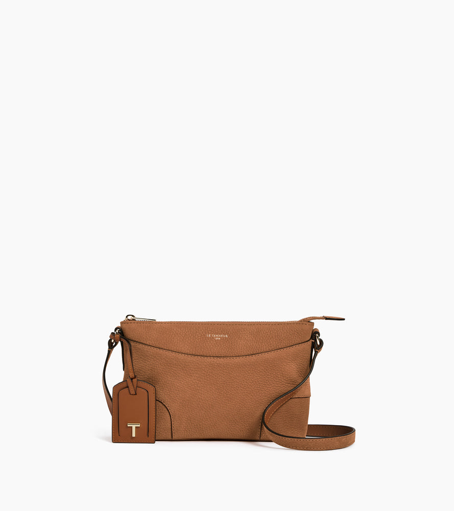 Bolso bandolera pequeño de cuero nobuck texturizado Romy