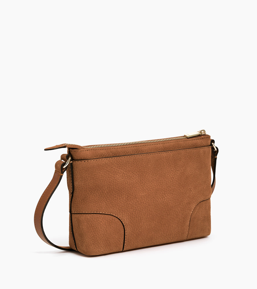 Bolso bandolera pequeño de cuero nobuck texturizado Romy