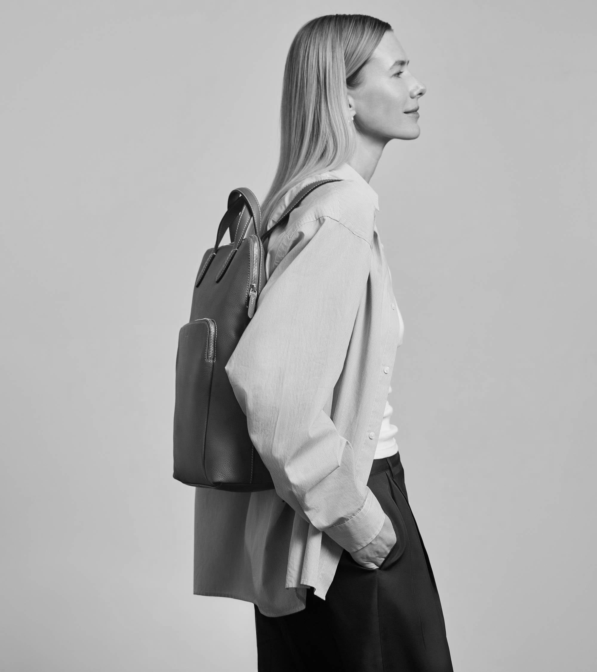 Business Rucksack Sophie aus genarbtem Leder