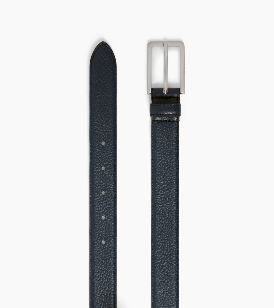 Ceinture homme avec boucle rectangle en cuir grainé