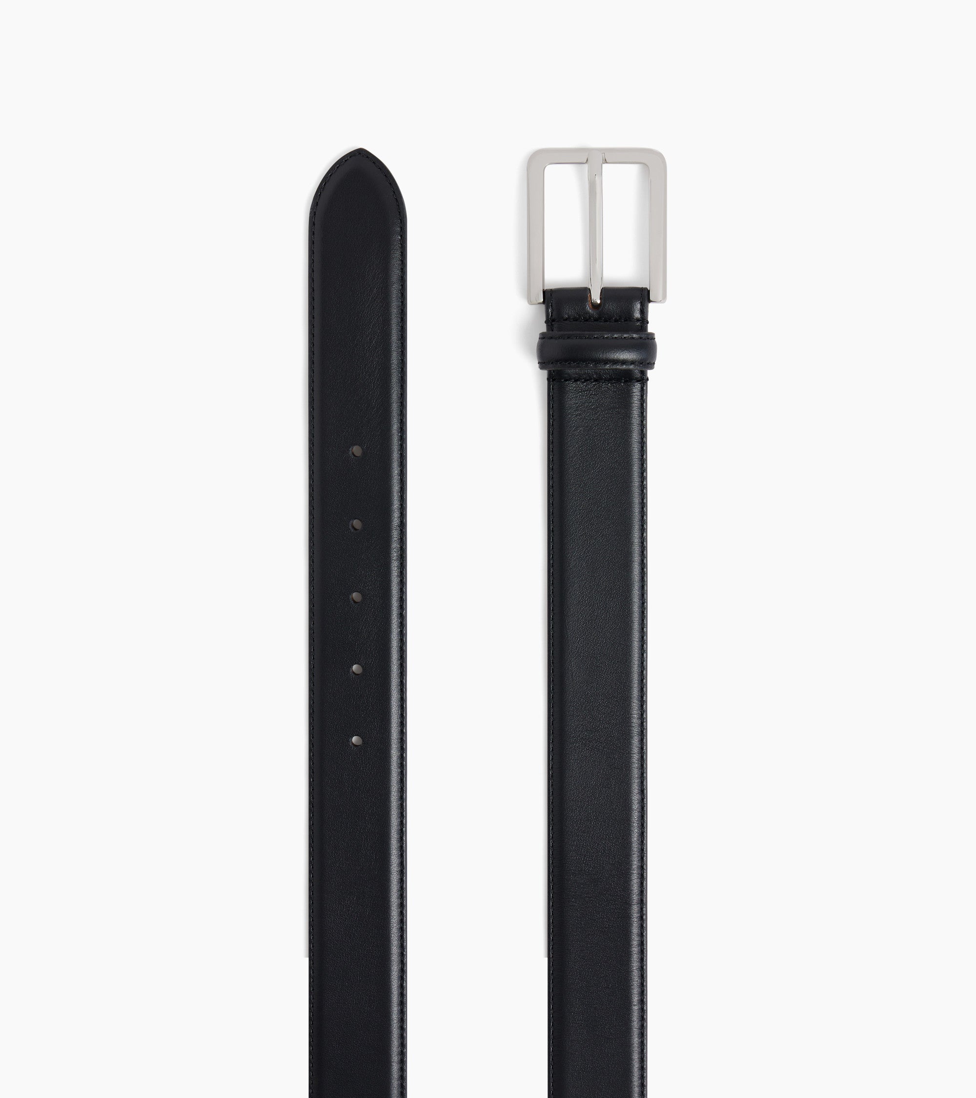 Ceinture homme avec boucle rectangle en cuir lisse